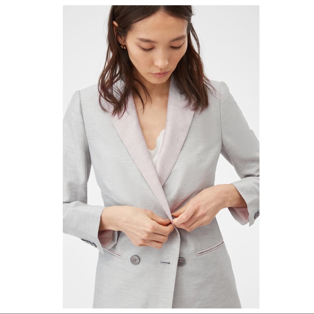 NEW REBECCA TAYLOR GREY DOUBLE BREASTED BLAZER - Picture 3 of 12